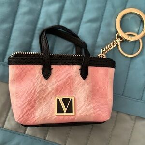 Pink and Black Mini Bag with Gold Accents